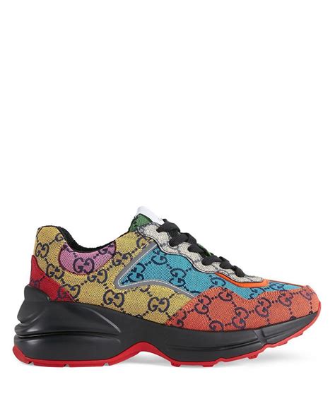 gucci sneakers with heart|gucci gg rhyton sneakers women's.